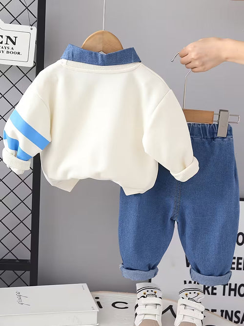 Autumn Casual Clothes Two-Piece Sets, for Outdoor White