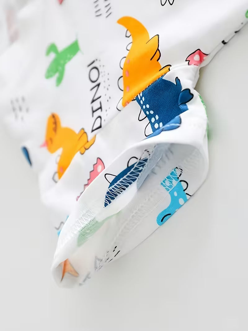 Short Sleeve And Long Pants 2pcs Set, Dinosaur Print Design