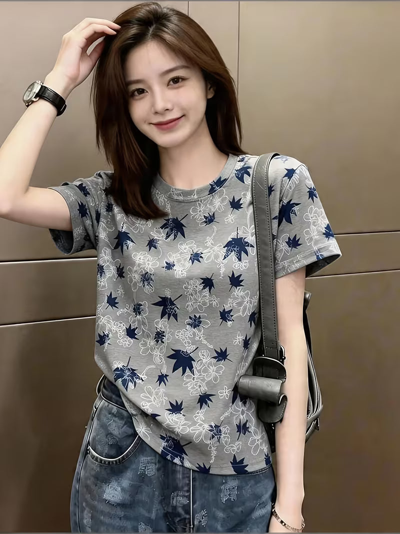 Women's Regular Shoulder Loose Fit Short Sleeve T-Shirt