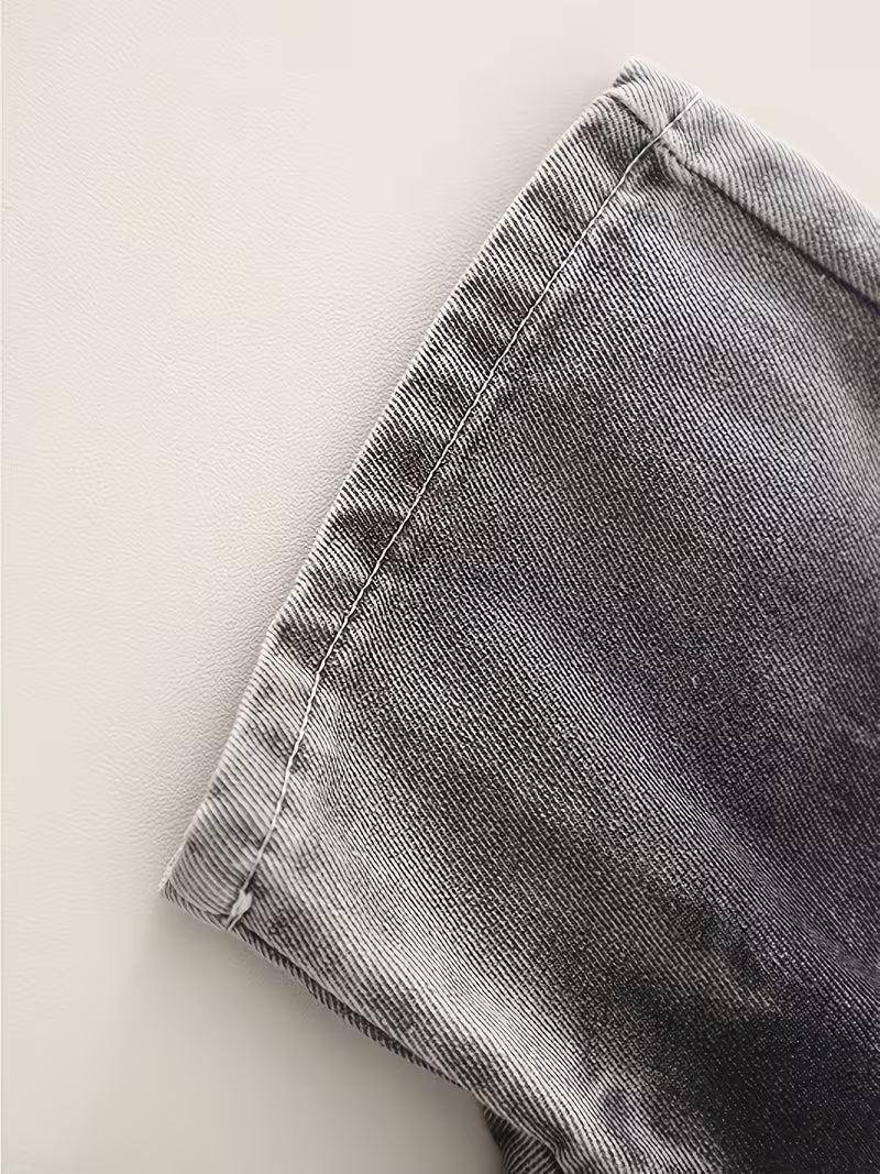 2pcs T-Shirt Set! Lightweight Letter Print T-Shirt Paired with Versatile Denim Shorts