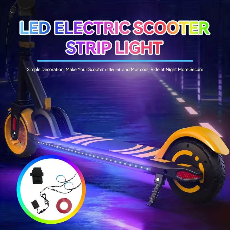 Essential for Night Riding: Electric Scooter And Bicycle Colour Light Strips, Flexible Adhesive RGB Light Strips, Easy Installation, Motorcycle And Car Contour Accent Lights, Electric Scooter Additions, Room Decorative Lighting