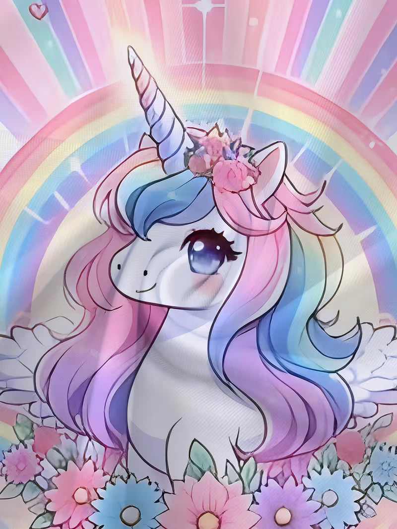 Children's Unicorn Girl Spring/Summer Outdoor T-Shirt and Shorts Set