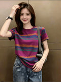 Elegant Short-Sleeved Women's Versatile Top