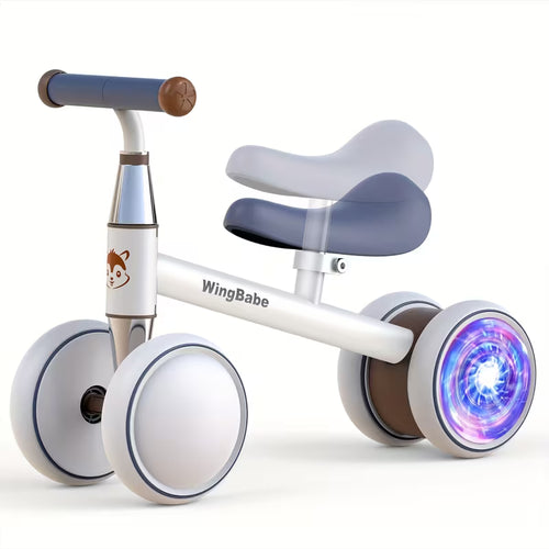 Baby Balance Bike for 1 Year Old Boys Girls 10-36 Month Toddler Balance Bike, Magnetism Lighting, 4 Wheels Toddler First Bike, First Birthday Gifts, for Children's Day,