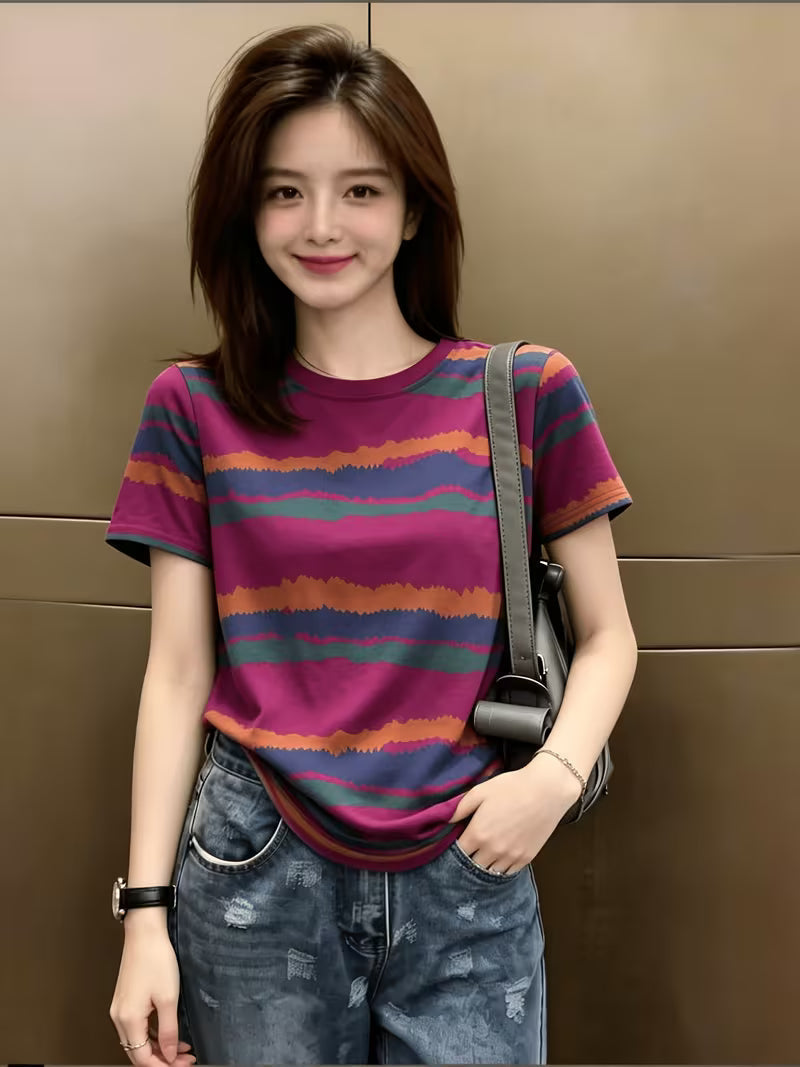 Elegant Short-Sleeved Women's Versatile Top