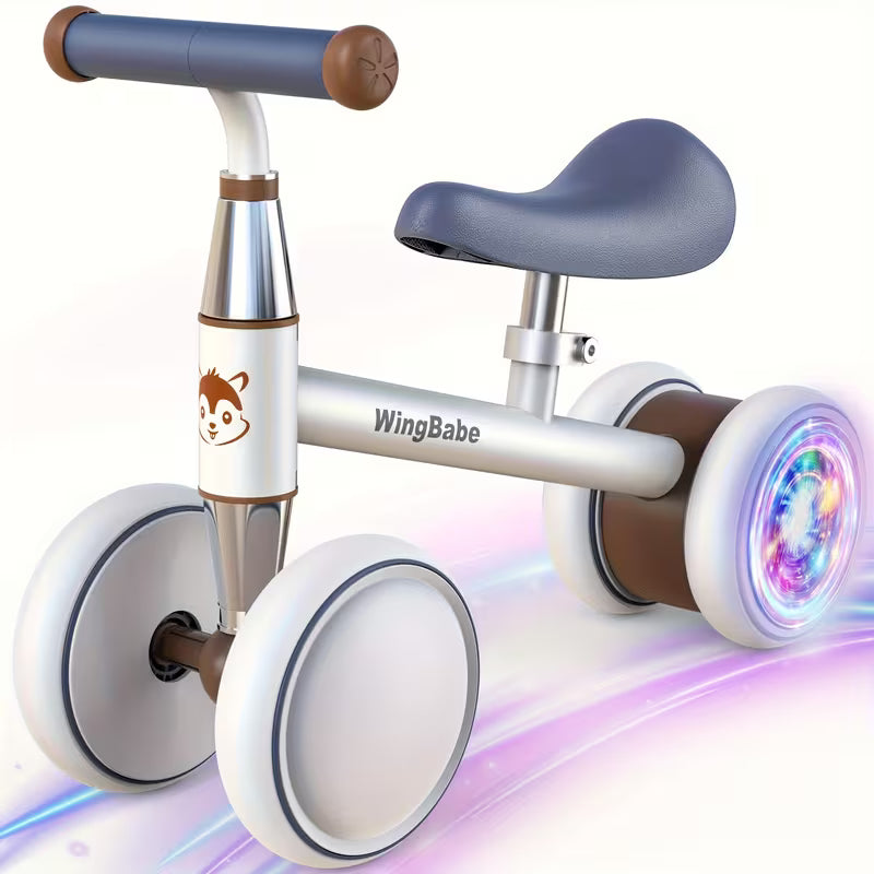 Baby Balance Bike for 1 Year Old Boys Girls 10-36 Month Toddler Balance Bike, Magnetism Lighting, 4 Wheels Toddler First Bike, First Birthday Gifts, for Children's Day,