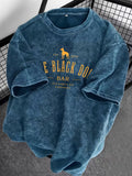 Love Dogs" Beautiful Ladies Washable Short Sleeves Navy