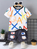 Boys' 2pcs Set: Fashionable, Comfortable, and Versatile Casual Outfit