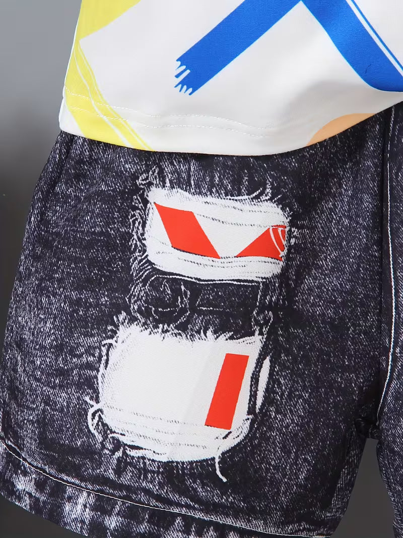 Boys' 2pcs Set: Fashionable, Comfortable, and Versatile Casual Outfit