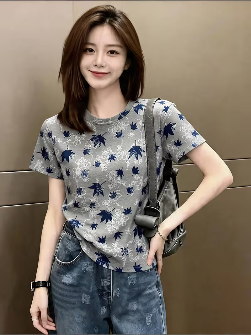 Women's Regular Shoulder Loose Fit Short Sleeve T-Shirt