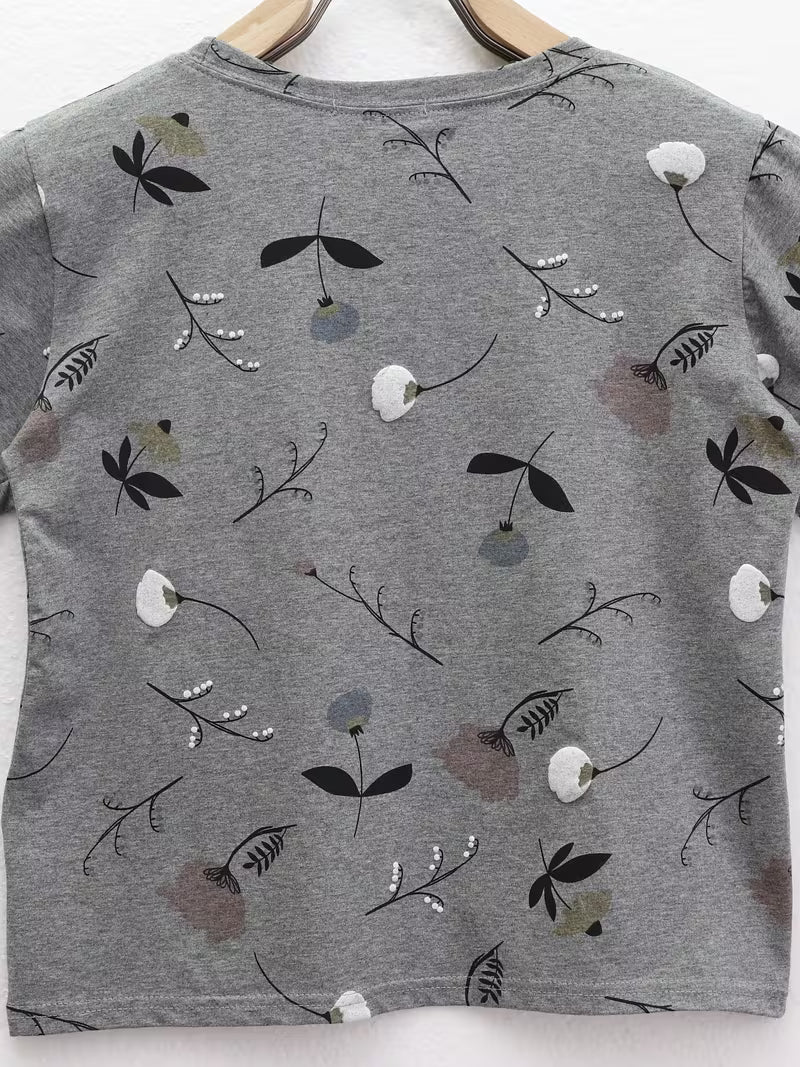 Short-Sleeved Women's Loose Straight Shoulder Base Shirt Top