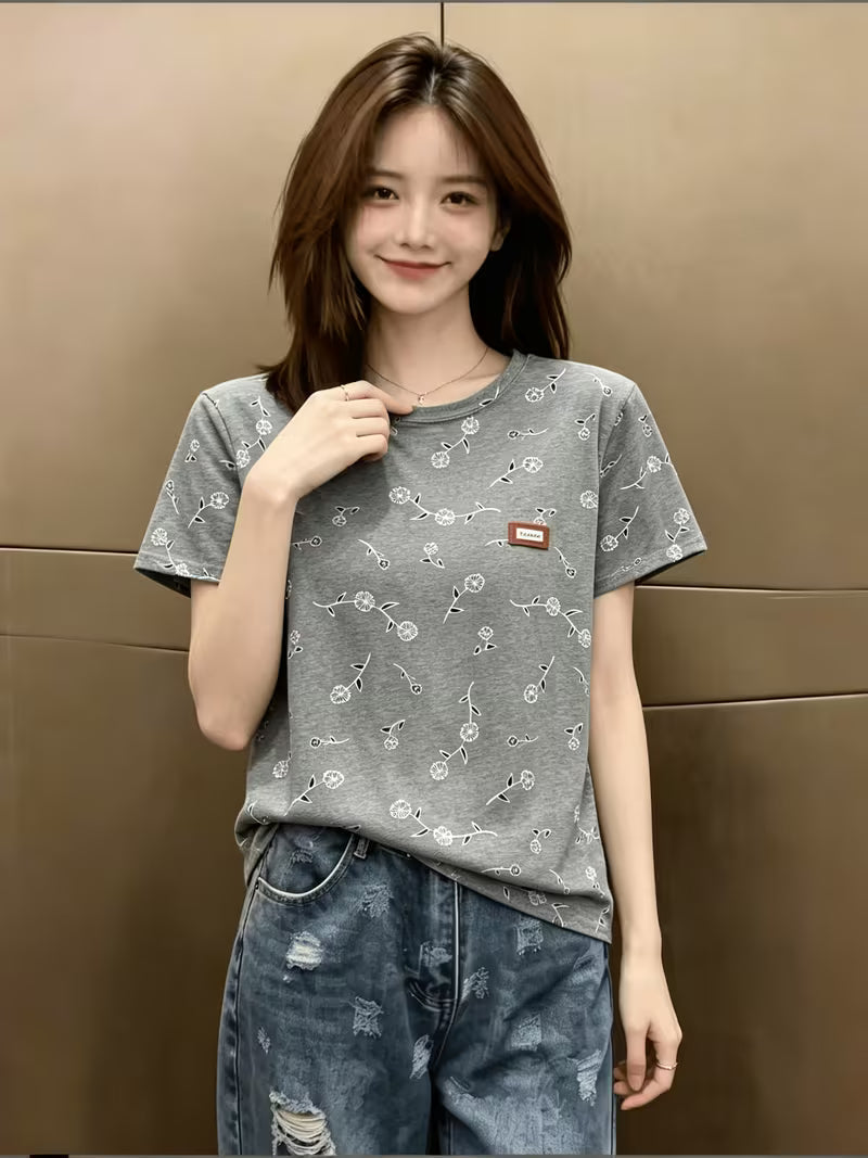 Gray Short-Sleeve Women's T-Shirt