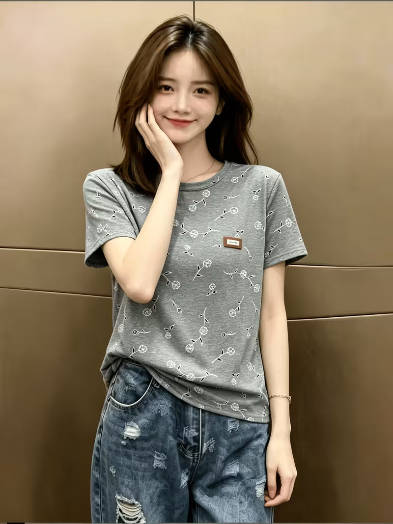 Gray Short-Sleeve Women's T-Shirt