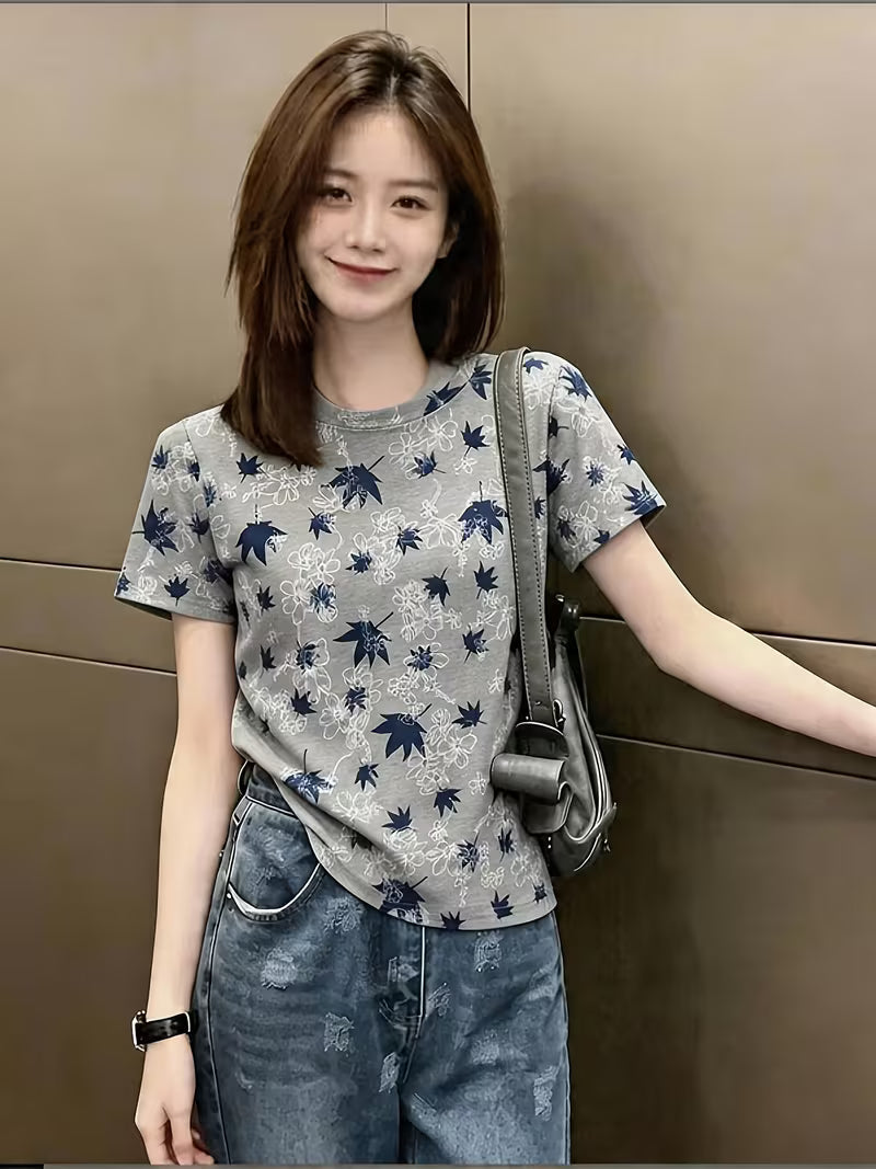 Women's Regular Shoulder Loose Fit Short Sleeve T-Shirt