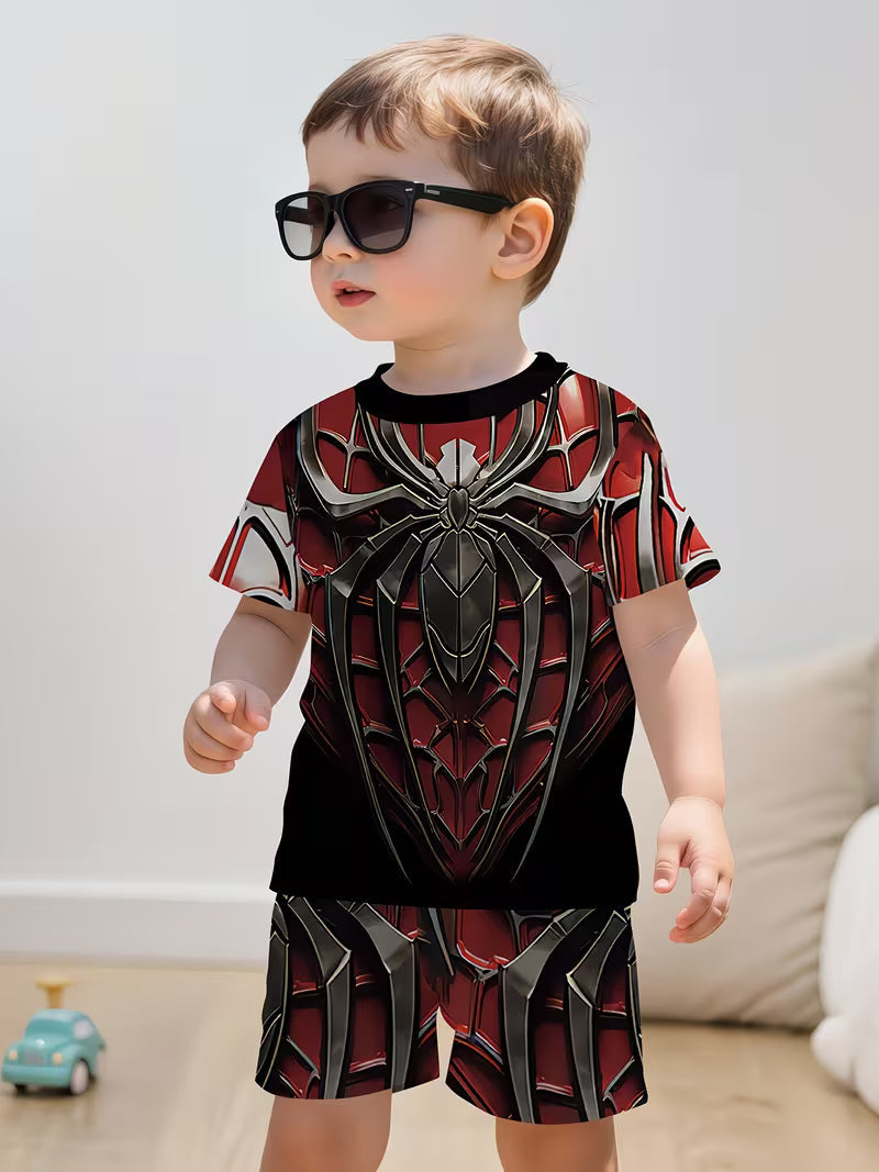 Casual Sporty Trendy Armor Cool Macha Style Printed Round-neck T-shirt
