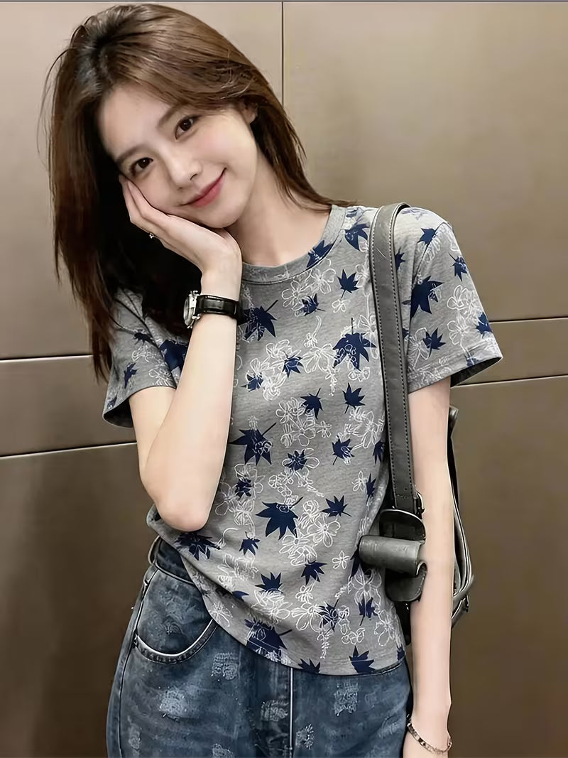 Women's Regular Shoulder Loose Fit Short Sleeve T-Shirt