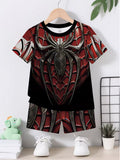 Casual Sporty Trendy Armor Cool Macha Style Printed Round-neck T-shirt